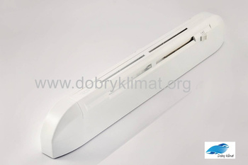 Nawiewnik okienny higrosterowany z komorą tłumiącą i czerpnią akustyczną, ISOLA HY 3F + RAH + CFA